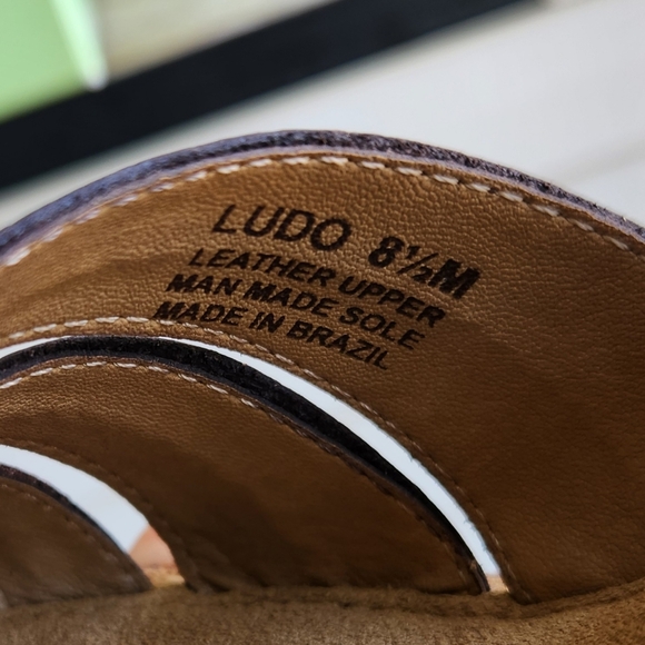 Ladies brown leather wedge sandal - Picture 8 of 10